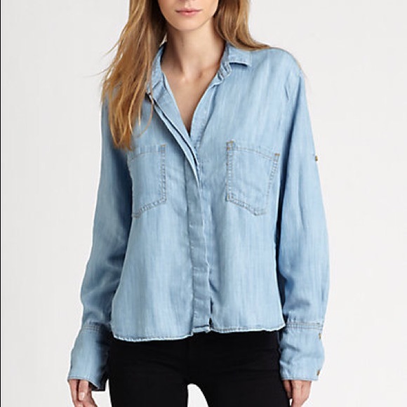 Bella Dahl Tops - Bella Dahl Denim Jean Blouse Button Up Shirt S M